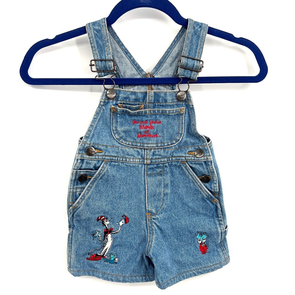 Vintage 90s Universal Studios island adventure Dr. Seuss Cat in the Hat overalls
